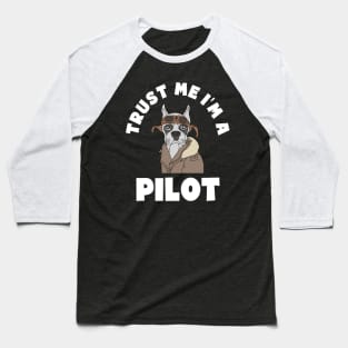 Trust Me I'm a Pilot. Cartoon Dog Baseball T-Shirt